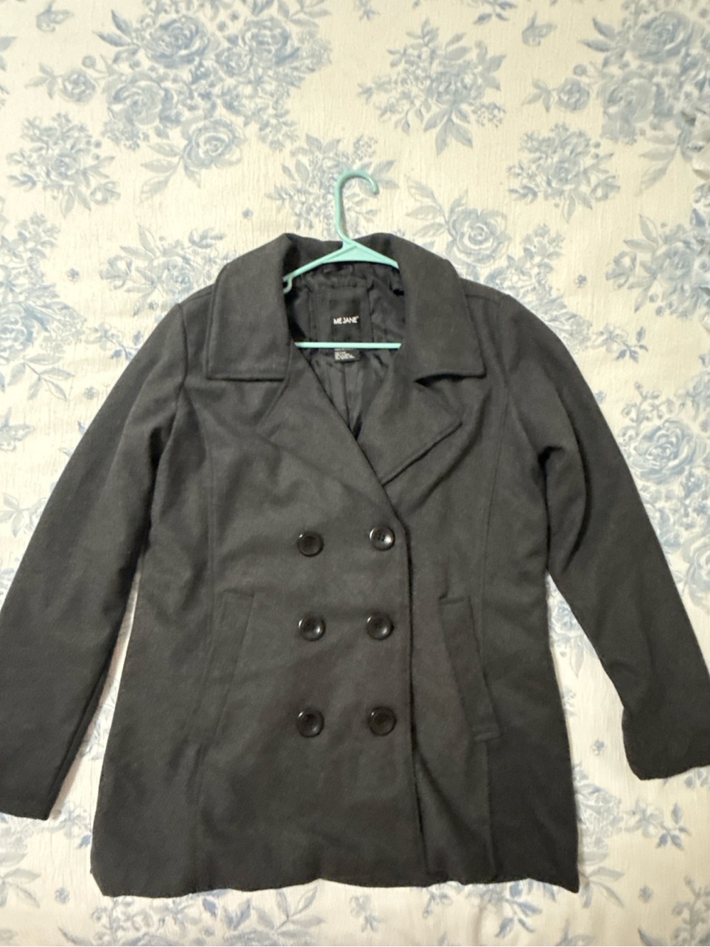 ME JANE Women’s XL Charcoal Gray Double Breasted Peacoat